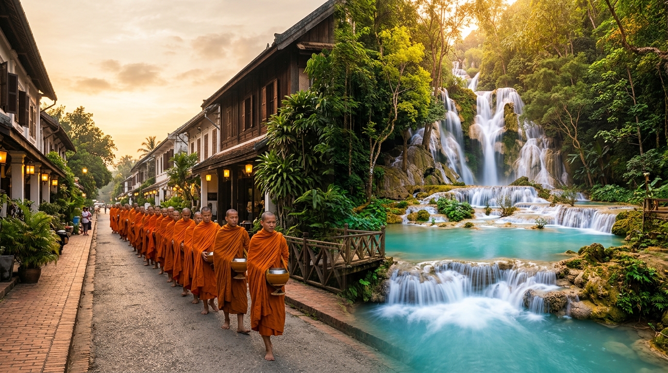 5 Days in Luang Prabang — Where Monks Walk at Dawn and Waterfalls Glow Turquoise