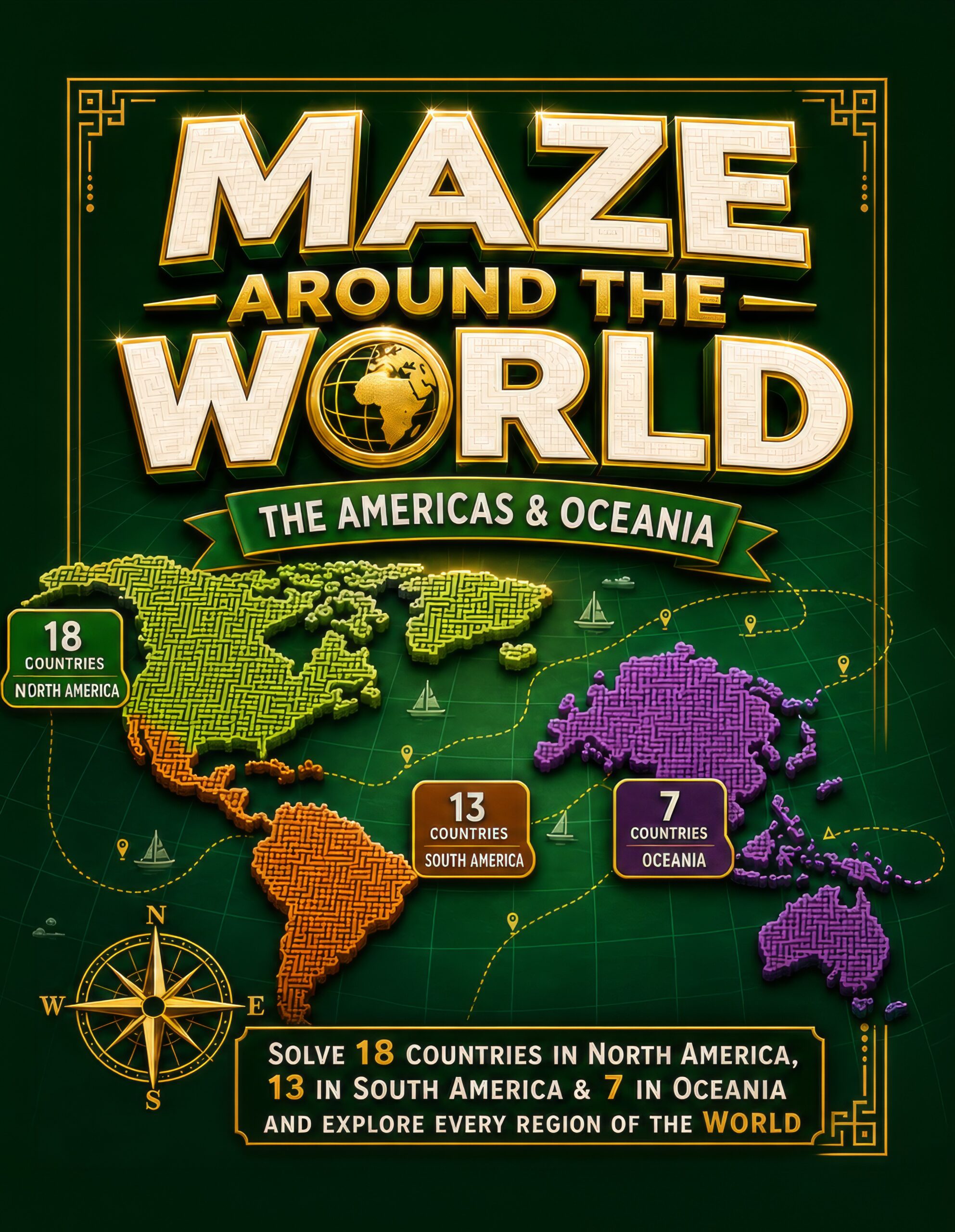 Maze Around the World - North America South America and Oceania