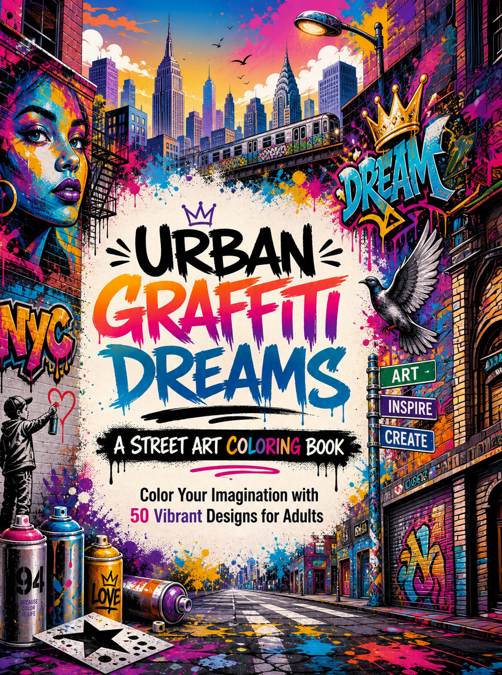 Urban Graffiti Dreams: A Street Art Coloring Book