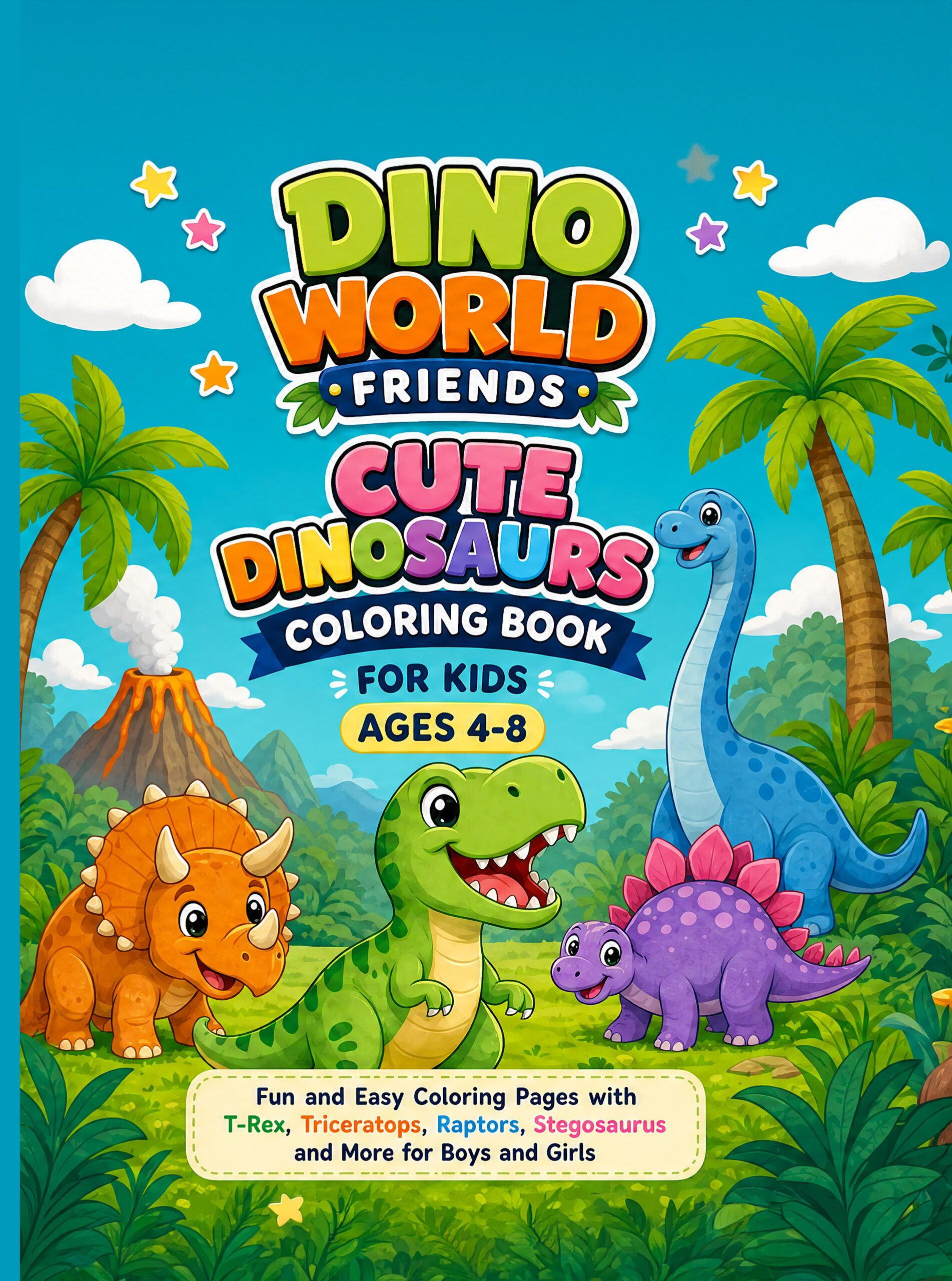 Fun Dinosaur Coloring Book for Boys and Girls