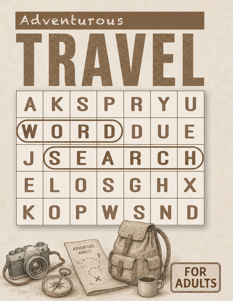 Adventurous Travel Word Search for Adults